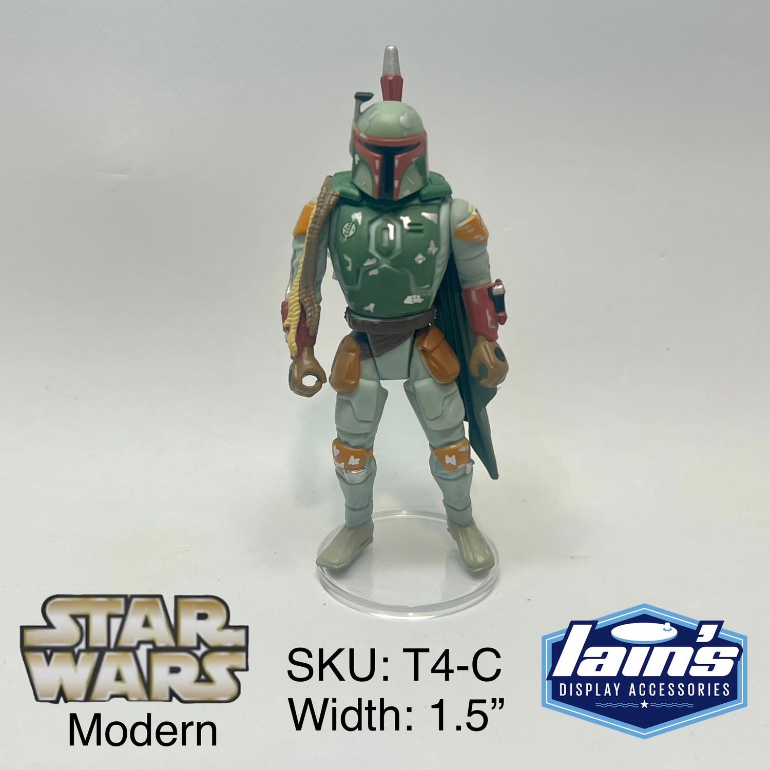 1.5” Modern Star Wars 3.75 Inch Action Figure Stands (1995 Onwards) - CLEAR (20 Pack)
