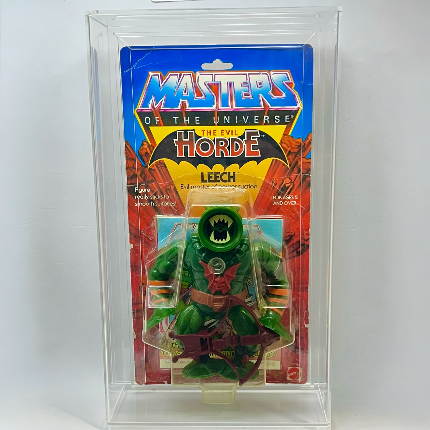 Vintage Masters Of The Universe Leech MOC With Acrylic Display Case