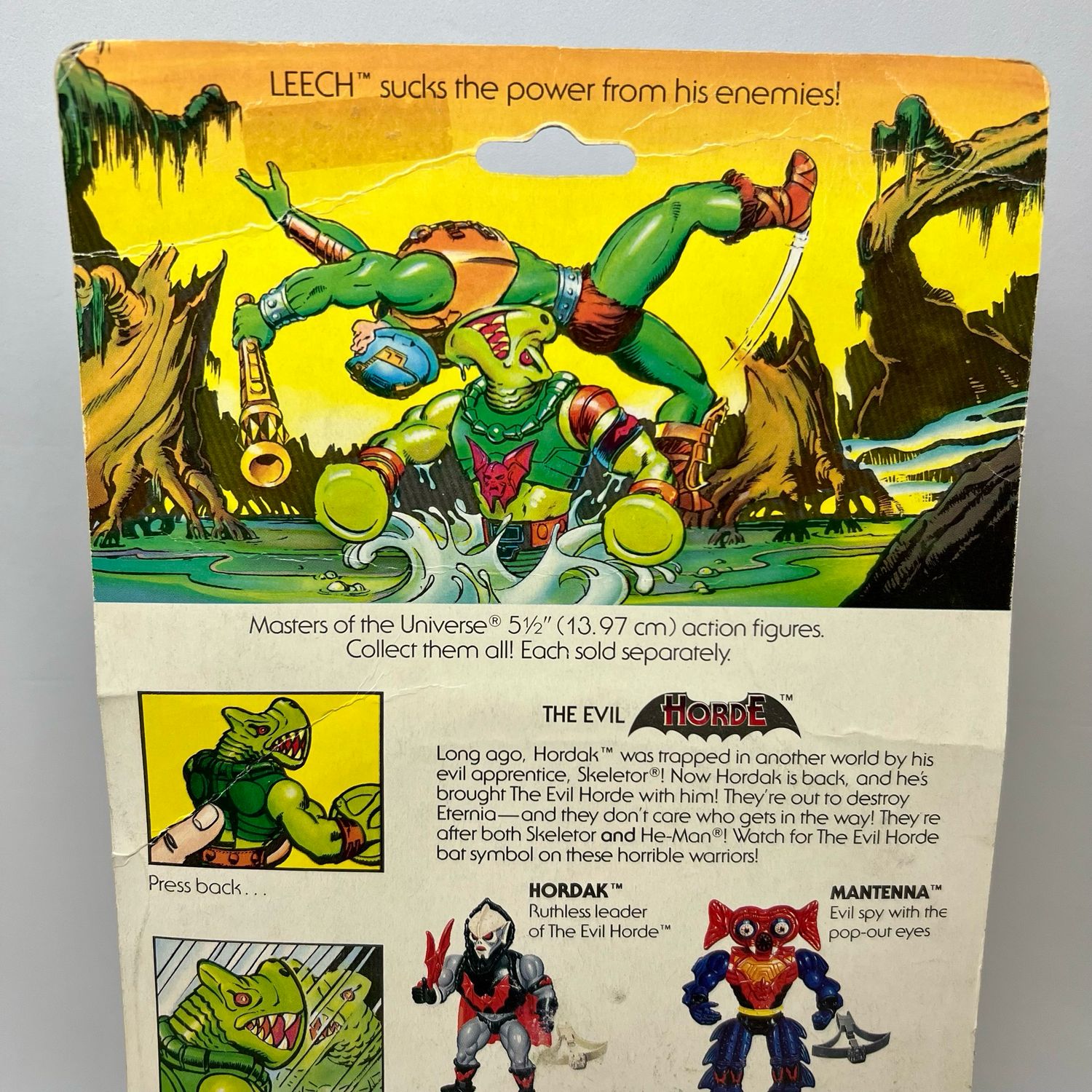 Vintage Masters Of The Universe Leech MOC With Acrylic Display Case