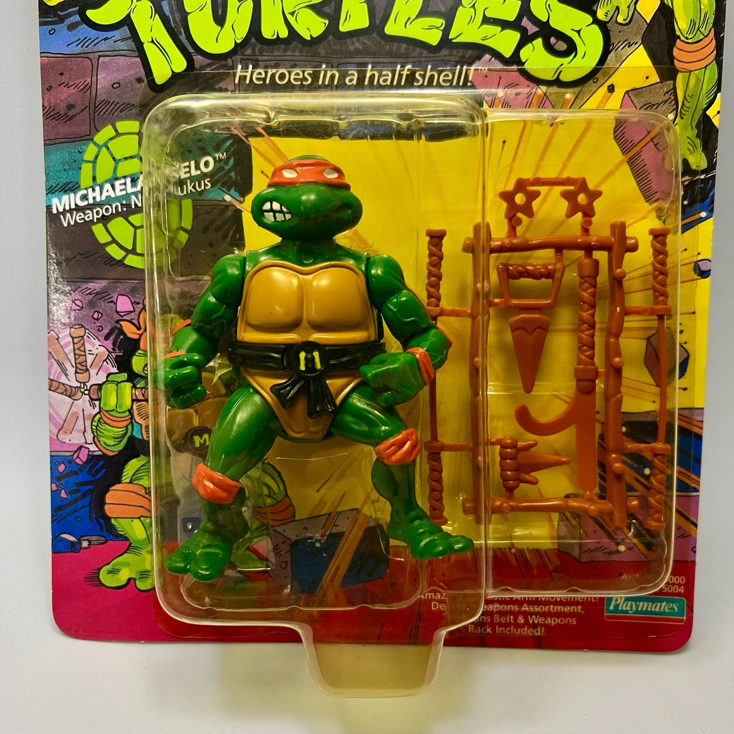 Michaelangelo Vintage Teenage Mutant Ninja Turtles TMNT + Acrylic Display Case