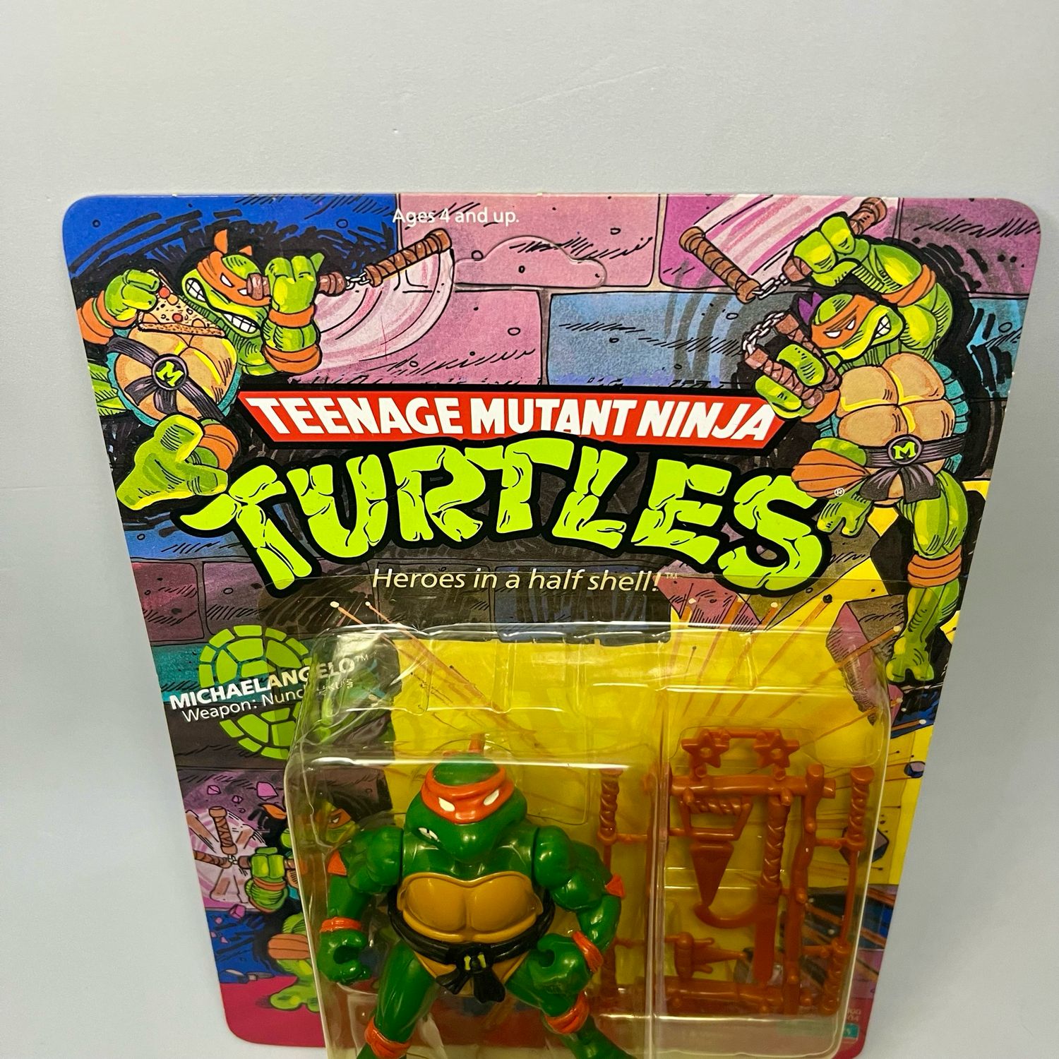 Michaelangelo Vintage Teenage Mutant Ninja Turtles TMNT + Acrylic Display Case