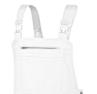 Salopette Pantalon de travail à bretelles blanche
