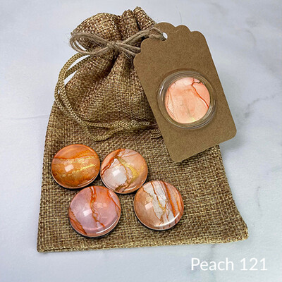 Marbled Alcohol Ink Refrigerator Magnets 4 Pack - Peach 121