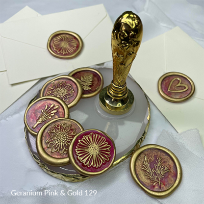 Envelope Seals - Self-Adhesive - Translucent Geranium Pink 129 - 10 Pk