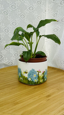 Hand-Painted Plant Holder - Whimsical Garden Ramekin 1