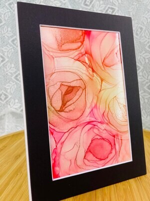 Pink and Peach Roses 5x7 #31