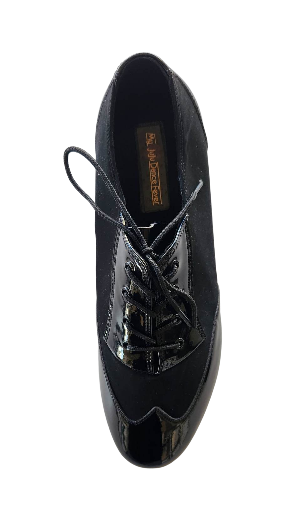 7777S - Dance Fever, Black Patent Leather, Split Black Suede Sole