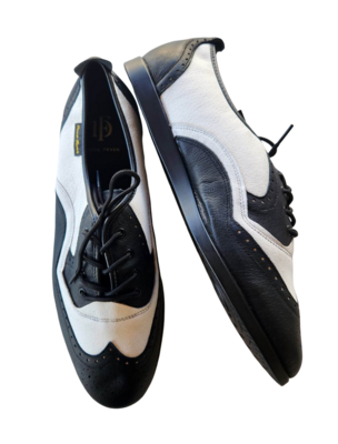 7817BW-1 Men's Wing-Tip Lace-Up - Black-White