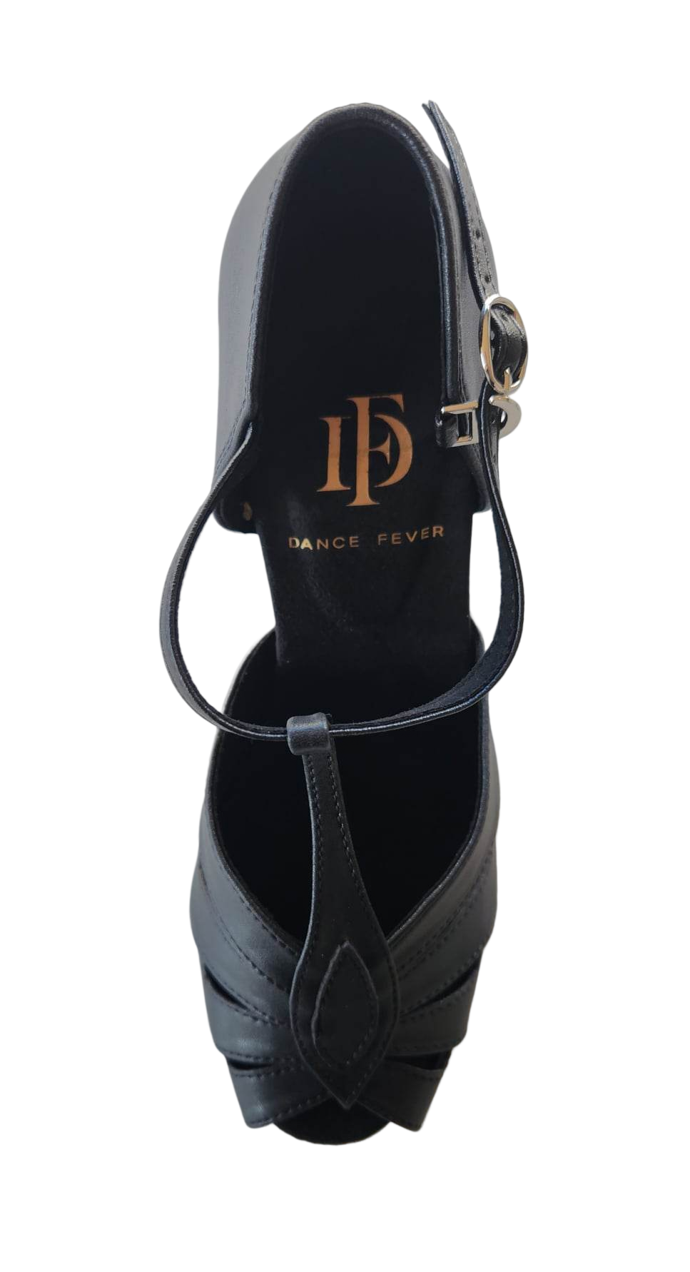 S230B-1 - Dance Fever Black Satin, Suede Sole