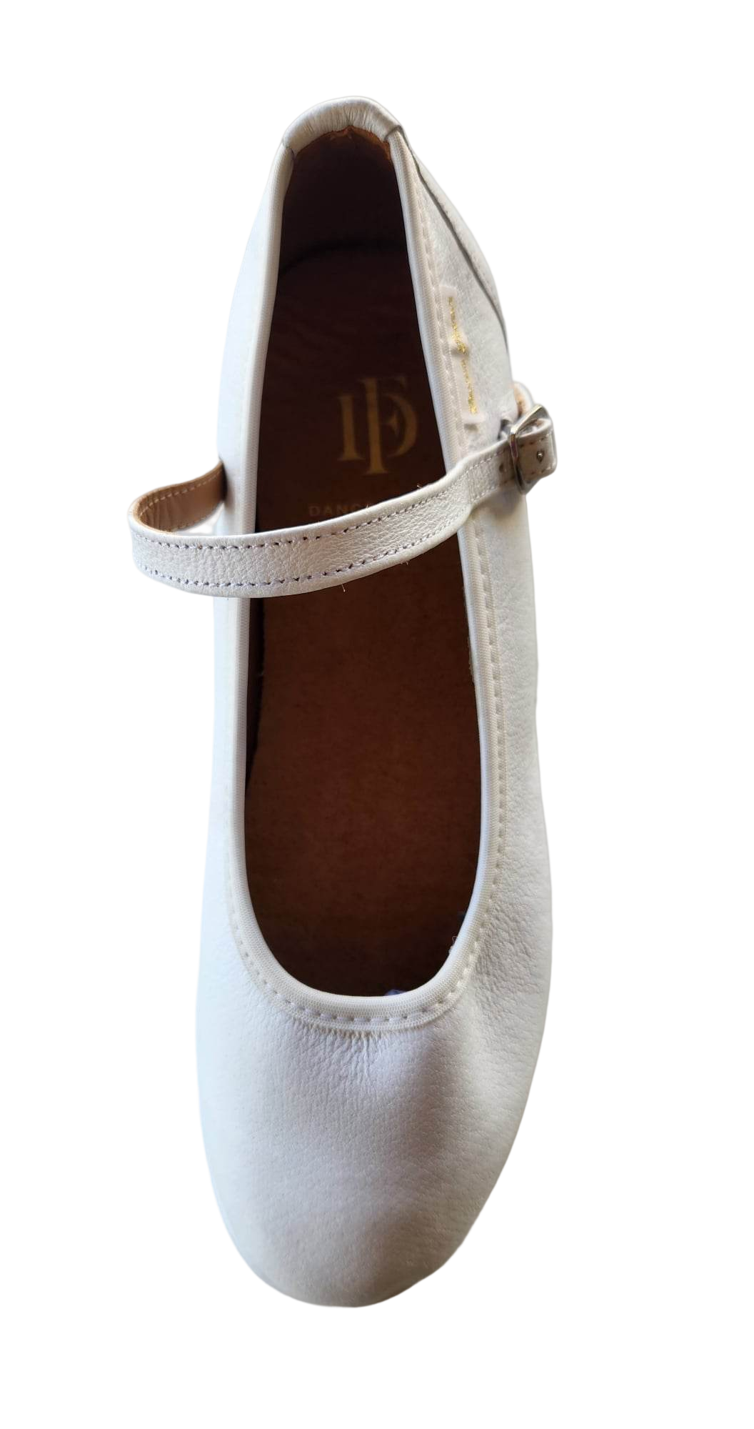 7820W-1 Dance Fever Ladies Mary-Jane - All White, Spin-Spot Sole