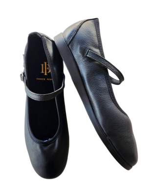 7820B-1 - Dance Fever Ladies Mary-Jane - All Black, Spin Spot Sole