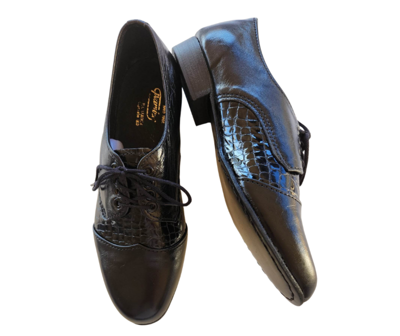REINO - Black / Black Patent or Matte Snake, Leather Sole