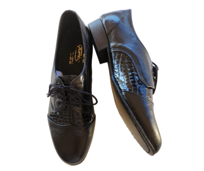 REINO - (Trambas) Black / Black Patent or Matte Snake, Leather Sole. Colour and Sole options available.
