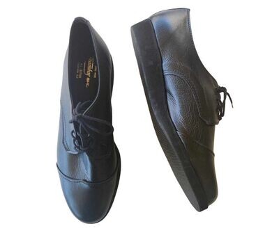 REINO - (Trambas) Black Leather, EVA Wedge Sole. Colour and Sole options available.