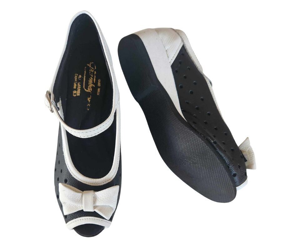WENDY - (Trambas) White / Black, Wedge EVA Sole