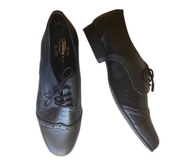 ROOPE - (Trambas) Black / Black Patent Snake Leather, Leather Sole. Colour and Sole options available.