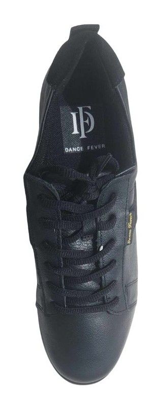 2306B - Dance Fever, Ladies Black Sneaker, Spin Spot Sole