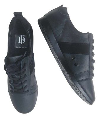 2306B - Dance Fever, Ladies Black Sneaker, Spin Spot Sole