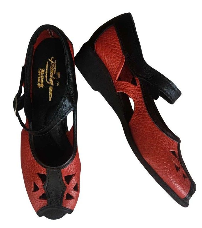 LEENA ROCKER - (Trambas) Black / Red, Wedge EVA Sole