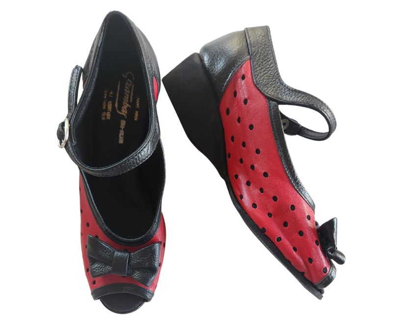 WENDY - (Trambas) Black / Red, Wedge EVA Sole