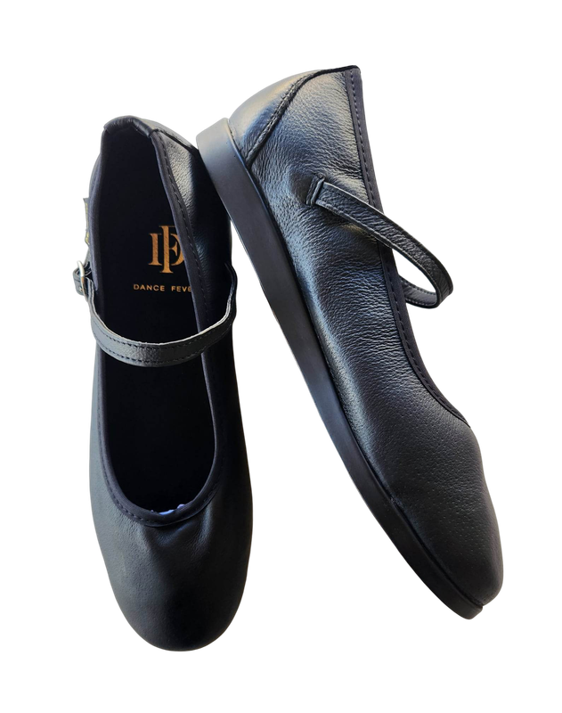 7820B-1 - Dance Fever Ladies Mary-Jane - All Black, Spin Spot Sole