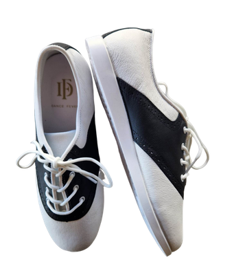 7818-1 Dance Fever Men's Saddle Lace-Up - Black/White