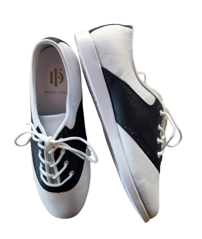7818-1 Dance Fever Men's Saddle Lace-Up - Black/White