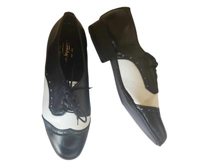 ROOPE - Black / White Leather, Leather Sole. Colour and Sole options available.