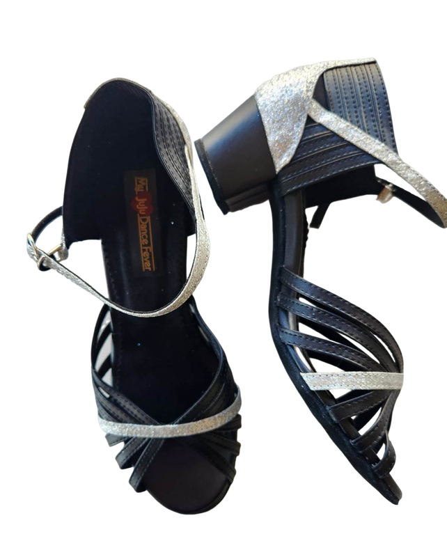 S223D - Dance Fever, Black / Silver - Suede Sole S223D - Dance Fever, Black / Silver - Suede Sole