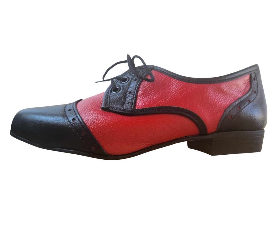 ROOPE - Black / Red Leather, Leather Sole. Colour and Sole options available.