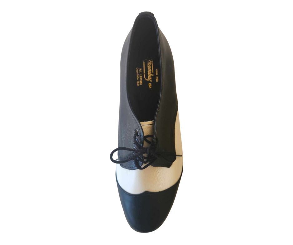 REINO - Black / White Leather, Wedge EVA Sole. Colour and Sole options available.