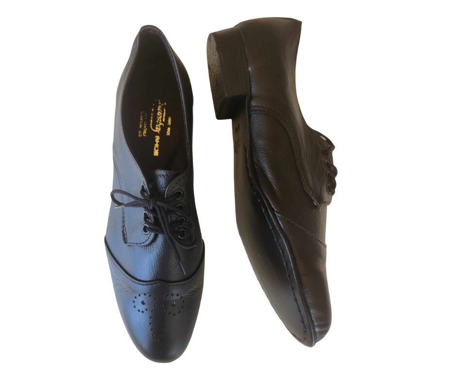 NEVILLE - Black Leather, Leather Sole. Colour and Sole options available.