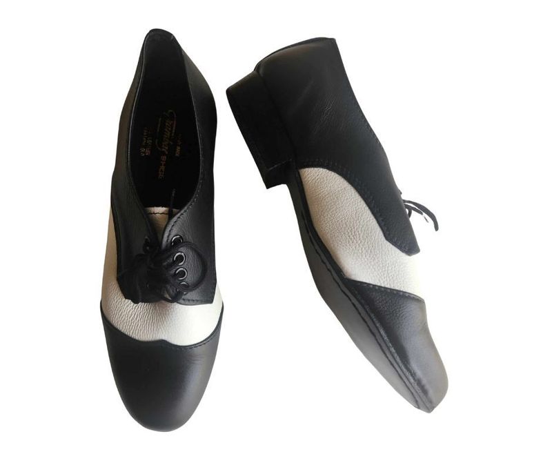 REINO - Black / White Leather, Leather Sole. Colour and Sole options available.