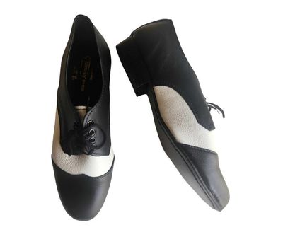 REINO - Black / White Leather, Leather Sole. Colour and Sole options available.
