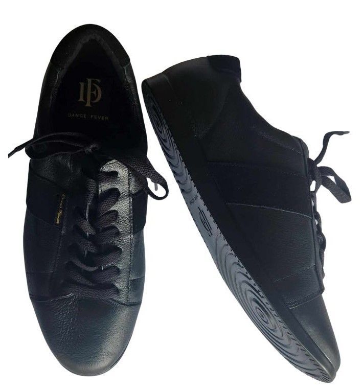 2305B-1 Dance Fever, Men's Black Sneaker, Spin Spot Sole