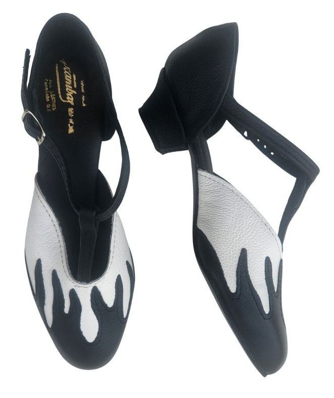 SWAN - Black/White Matte Leather - Various Coloured Fronts available, Leather Sole