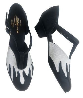 SWAN - Black/White Matte Leather - Various Coloured Fronts available, Leather Sole SWAN - Black/White Matte Leather - Various Coloured Fronts available, Leather Sole