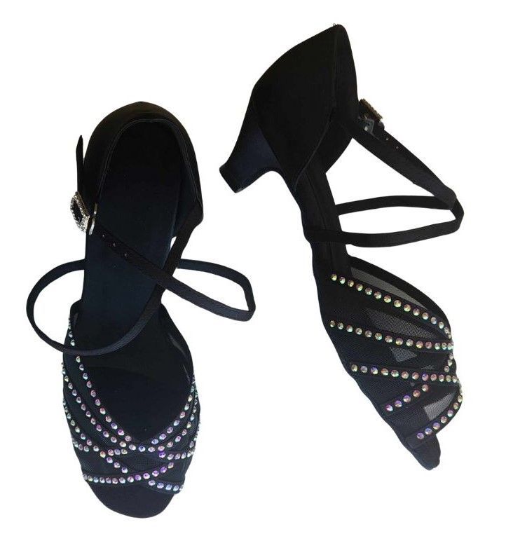 JF-178901 - Black with Diamante Straps JF-178901 - Black with Diamante Straps