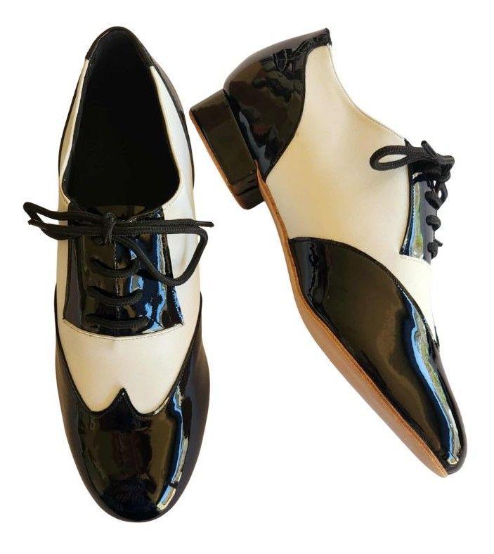 DZ-A51003BW - Men's Leather Black Patent/White Matte. Leather Sole, Rubber Heel. DZ-A51003BW - Men's Leather Black Patent/White Matte. Leather Sole, Rubber Heel.