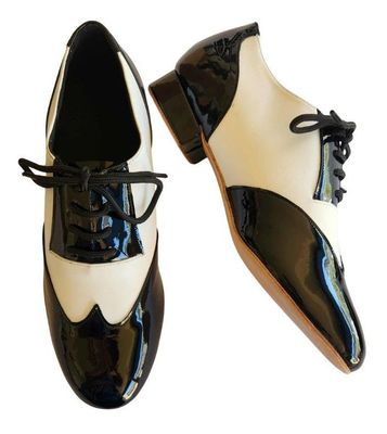 DZ-A51003BW - Men's Leather Black Patent/White Matte. Leather Sole, Rubber Heel. DZ-A51003BW - Men's Leather Black Patent/White Matte. Leather Sole, Rubber Heel.