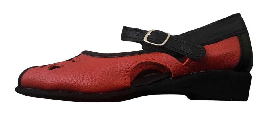 LEENA ROCKER - Black / Red, Wedge EVA Sole