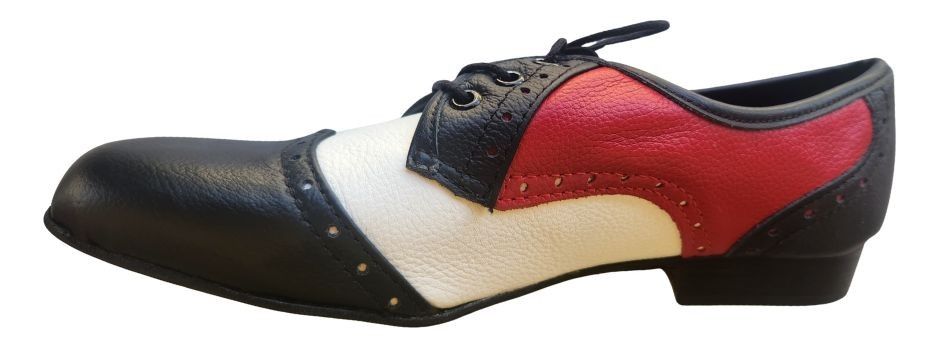 ROOPE - Black / White / Red Leather, Leather Sole. Colour and Sole options available.