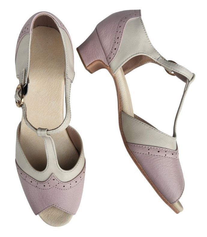 M-0613 - (Moss) Pale Pink - Off-White, Leather Sole, 4cm Heel. Heel and Colour options available.