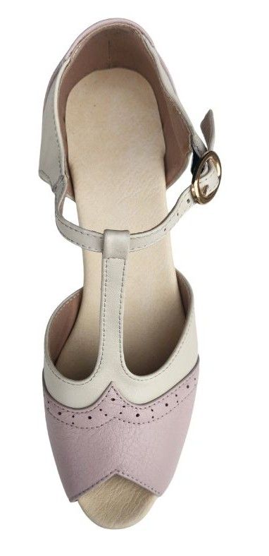 M-0613 - (Moss) Pale Pink - Off-White, Leather Sole, 4cm Heel. Heel and Colour options available.