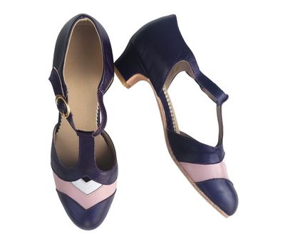 M-0927 - (Moss) Purple-Pink-White. Leather Sole, 4cm Heel. Heel and Colour options available. M-0927 - (Moss) Purple-Pink-White. Leather Sole, 4cm Heel. Heel and Colour options available.