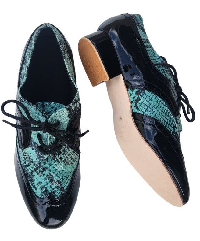DZ-A51201BPBSn - Men's Patent Black with Blue Snake Leather. Leather Sole, Rubber Heel. DZ-A51201BPBSn - Men's Patent Black with Blue Snake Leather. Leather Sole, Rubber Heel.