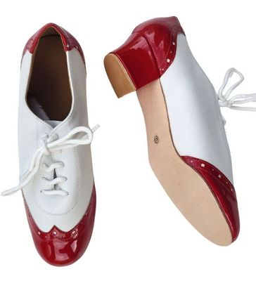 DZ-200801RPW- Ladies Red Patent and White Matte Leather. Leather Sole, Rubber Heel. DZ-200801RPW- Ladies Red Patent and White Matte Leather. Leather Sole, Rubber Heel.