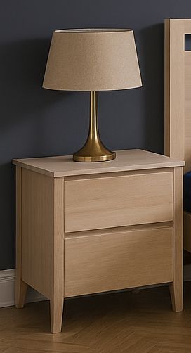 CEASAR STONE BEDSIDE WITH TIMBER TOP