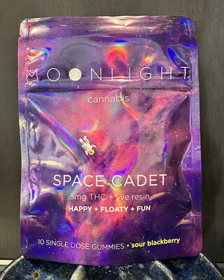 &quot;Space Cadet&quot; Sour Blackberry Gummies -  5mg THC + Live Resin