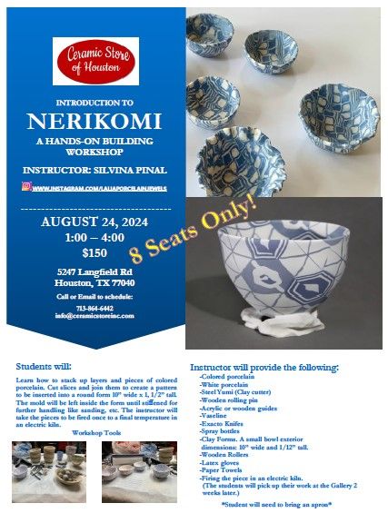 Nerikomi Workshop August 24th 2024

1pm -4pm